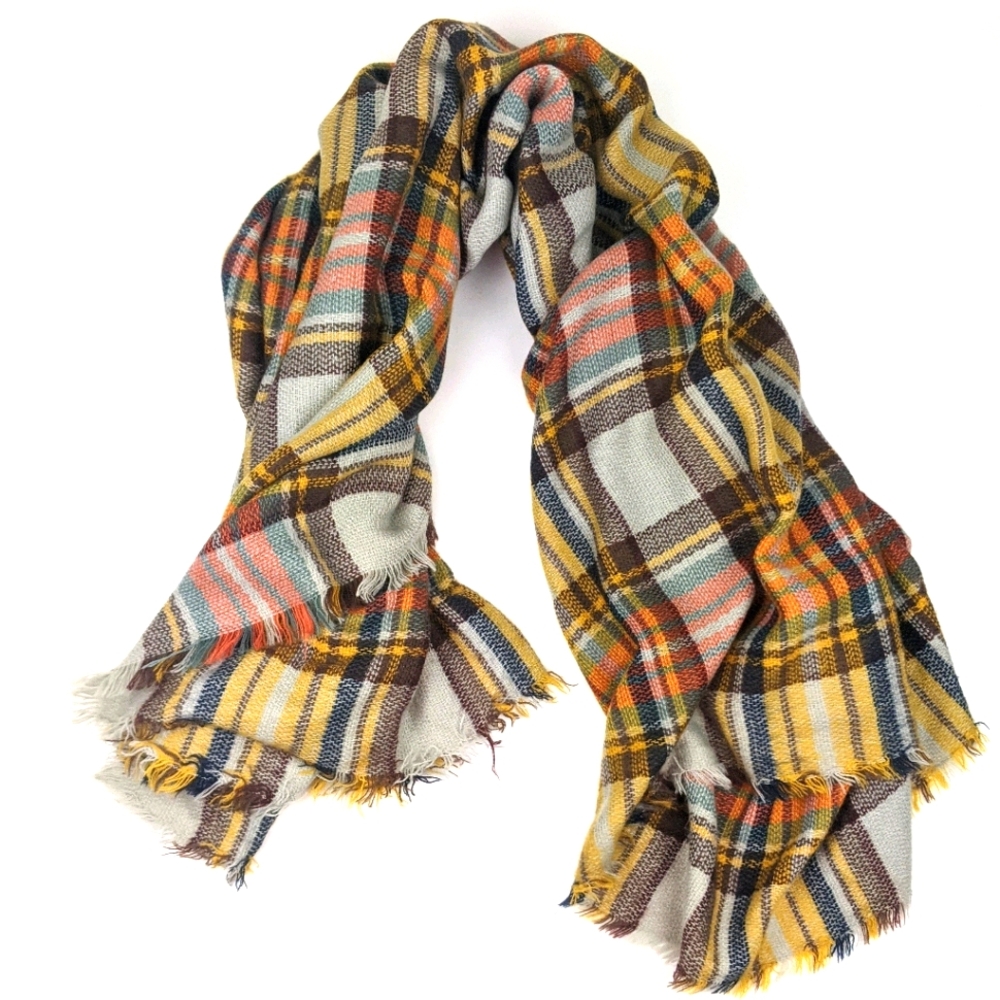 Blanket scarf plaid
